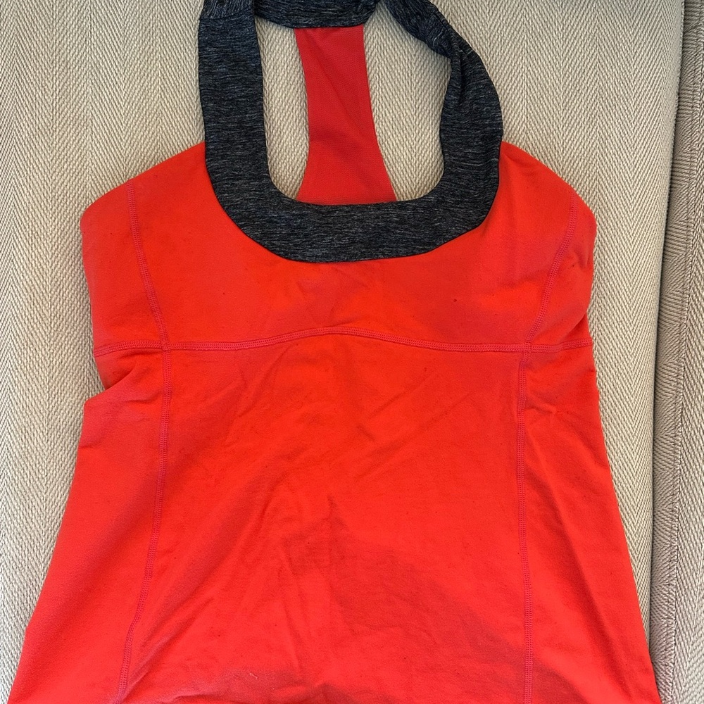 lululemon athletica Orange Halter Tank Top